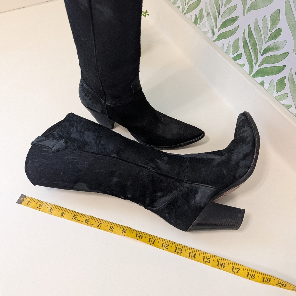 Sartore Paris Black Suede Women's Cowboy Boots 40.5 - Picture 7 of 10